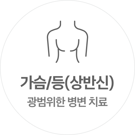 가슴 등 상반신 광범위한 병변 치료